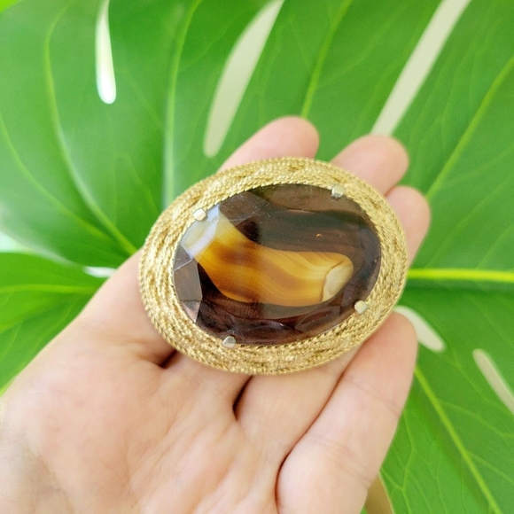 Vintage Gemstone Boucher Brooch Pin - Picture 7 of 8